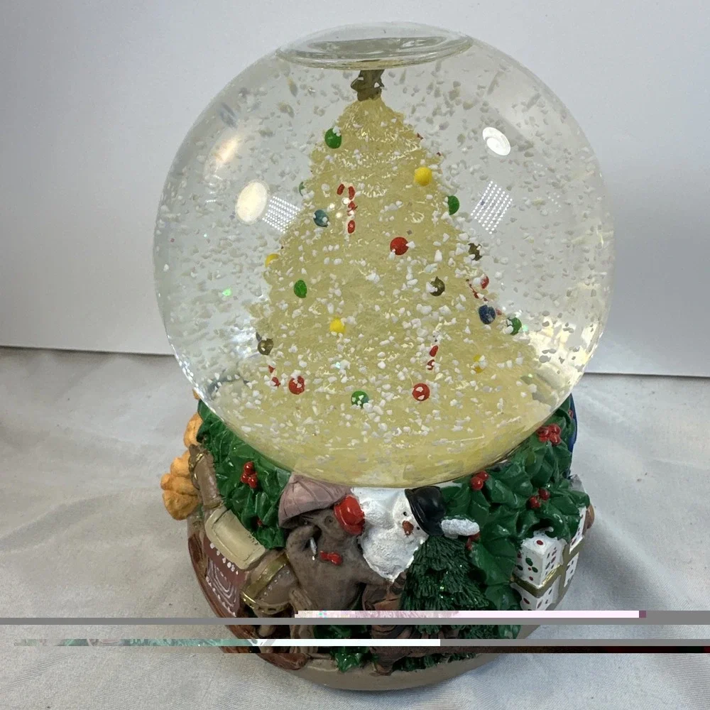 Vintage Decorating Christmas Tree LIghted Musical Water Large Snow Globe EVC